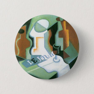 Badge Rond 5 Cm Bouteille et Compotier par Juan Gris, Cubisme Vint