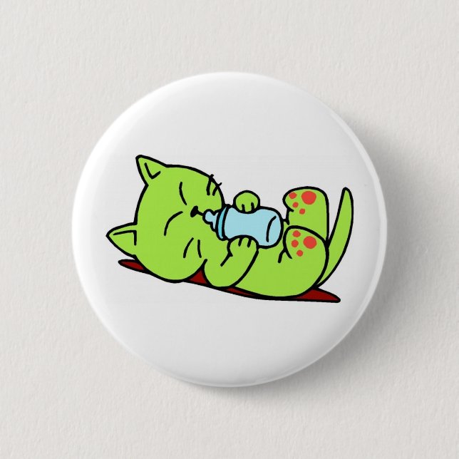 Badge Rond 5 Cm Bouteille pour bébé Kitten (Devant)