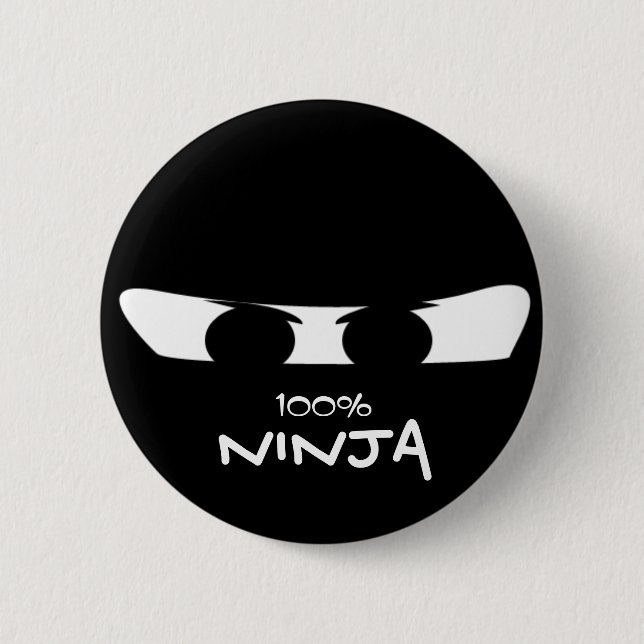 Badge Rond 5 Cm Bouton 100% NINJA (Devant)