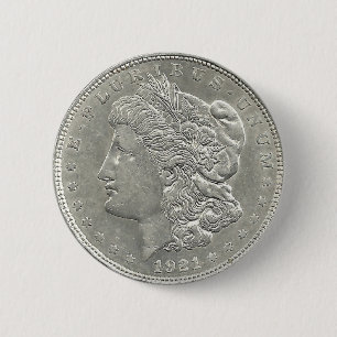 Badge Rond 5 Cm Bouton 1921 de dollar en argent de Morgan