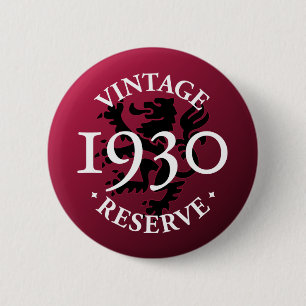 Badge Rond 5 Cm Bouton 1930 vintage de Pinback de réservation