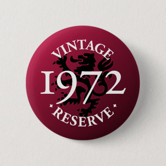 Badge Rond 5 Cm Bouton 1972 vintage de Pinback de réservation