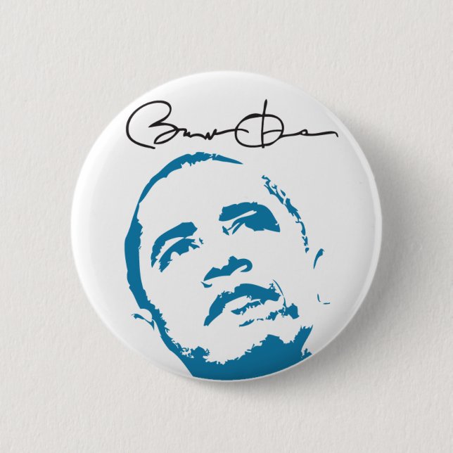 Badge Rond 5 Cm Bouton 2008 de signature d'Obama 61013 (Devant)