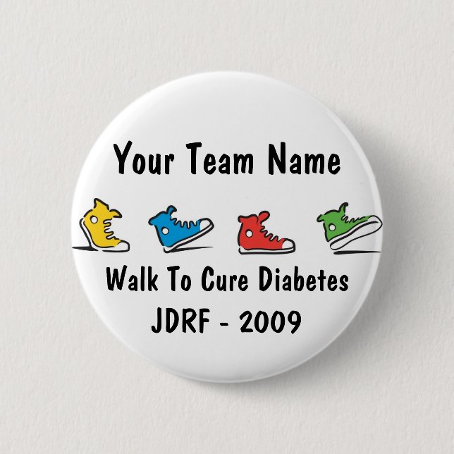 Badge Rond 5 Cm Bouton 2009 d'équipe de promenade de JDRF (Devant)