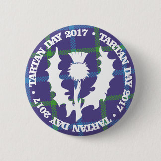 Badge Rond 5 Cm Bouton 2017 de jour de tartan