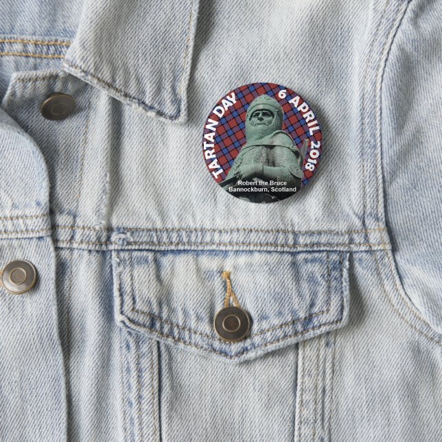 Badge Rond 5 Cm Bouton 2018 de jour de tartan (En situation)