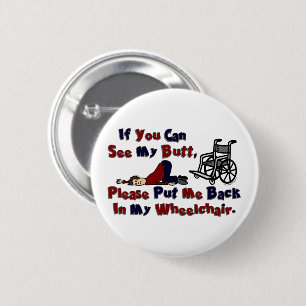 Badge Rond 5 Cm Bouton 2 1/4 - Retour En Fauteuil Roulant