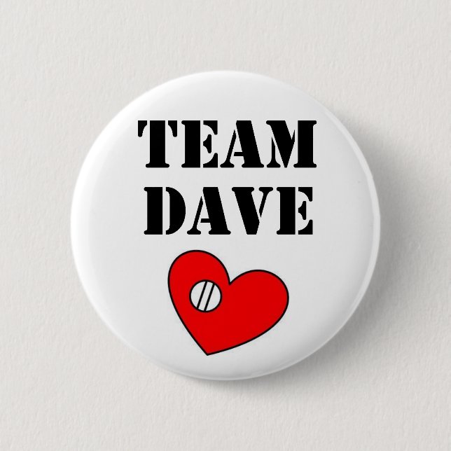 Badge Rond 5 Cm Bouton 2 de Dave d'équipe (Devant)