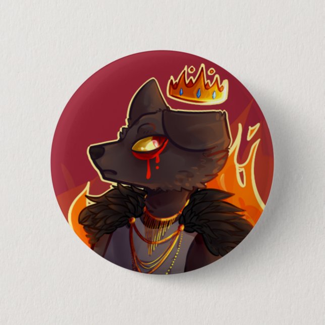 Badge Rond 5 Cm bouton 2 de roi d'enfer (Devant)