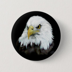 Badge Rond 5 Cm Bouton 2 d'Eagle chauve