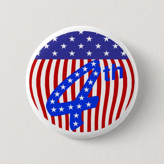 Badge Rond 5 Cm Bouton 4 juillet (Devant)