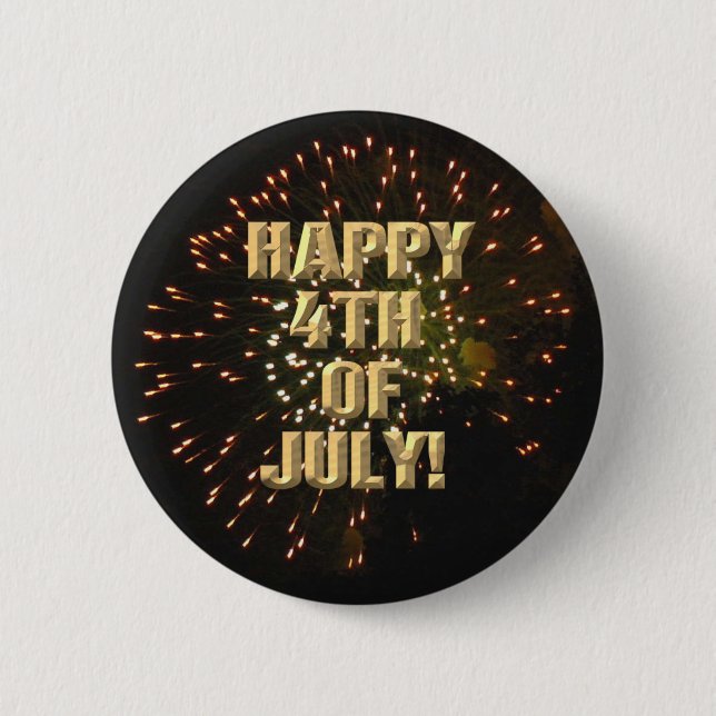 Badge Rond 5 Cm Bouton 4 juillet Fireworks 4 (Devant)
