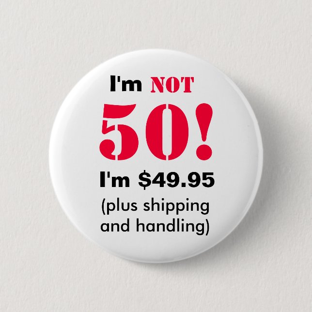 Badge Rond 5 Cm Bouton 50 ans (Devant)