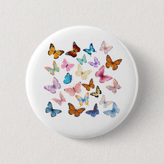 Badge Rond 5 Cm Bouton à broche motif papillon coloré
