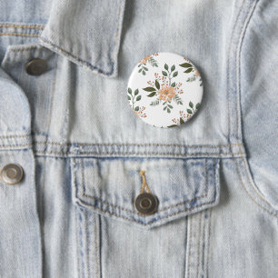 Badge Rond 5 Cm Bouton à motif floral