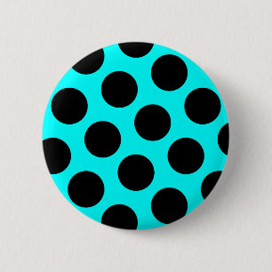 Badge Rond 5 Cm Bouton à pois noirs