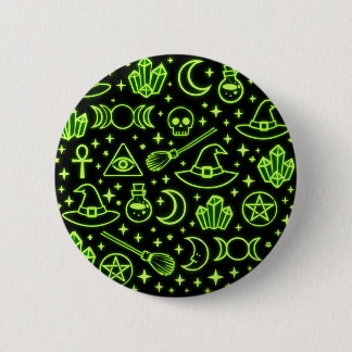 Badge Rond 5 Cm Bouton à revers de sorcellerie gothique au néon ve