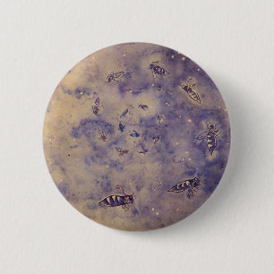 Badge Rond 5 Cm Bouton Abeilles spatiales