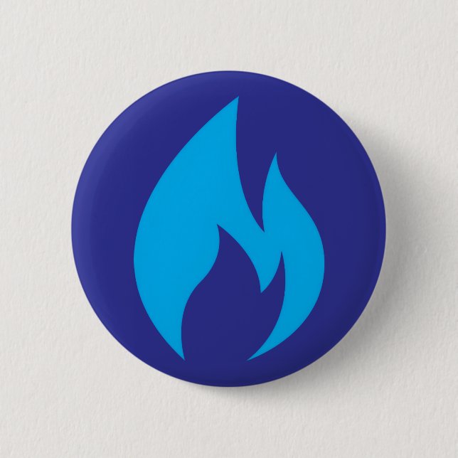 Badge Rond 5 Cm Bouton Activer la flamme bleue (Devant)