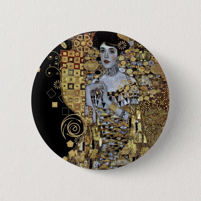 Badge Rond 5 Cm Bouton Adele Klimt (Devant)