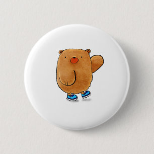 Badge Rond 5 Cm Bouton Adorable Ours Teddy