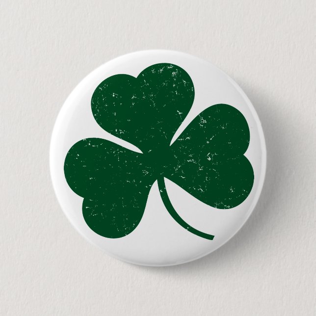 Badge Rond 5 Cm Bouton affligé par shamrock (Devant)