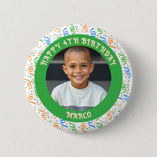 Badge Rond 5 Cm Bouton Âge, nom et photo personnalisés