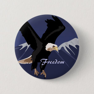 Badge Rond 5 Cm Bouton Aigle