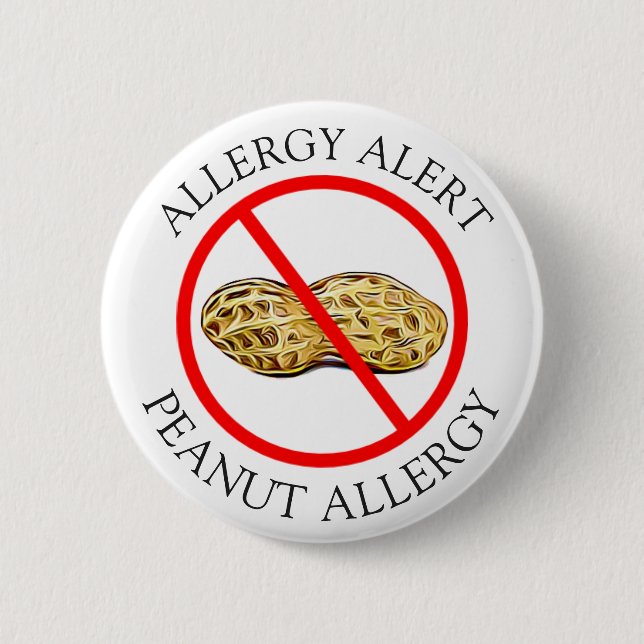 Badge Rond 5 Cm Bouton Alerte d'allergie aux arachides sévères (Devant)