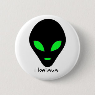 Badge Rond 5 Cm Bouton Alien