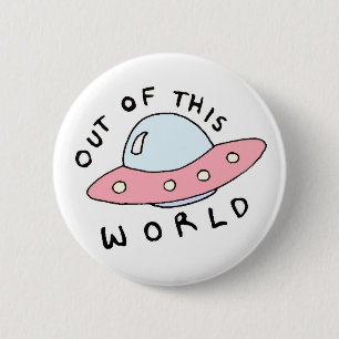 Badge Rond 5 Cm Bouton Alien