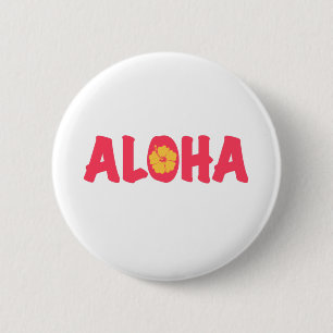 Badge Rond 5 Cm Bouton Aloha