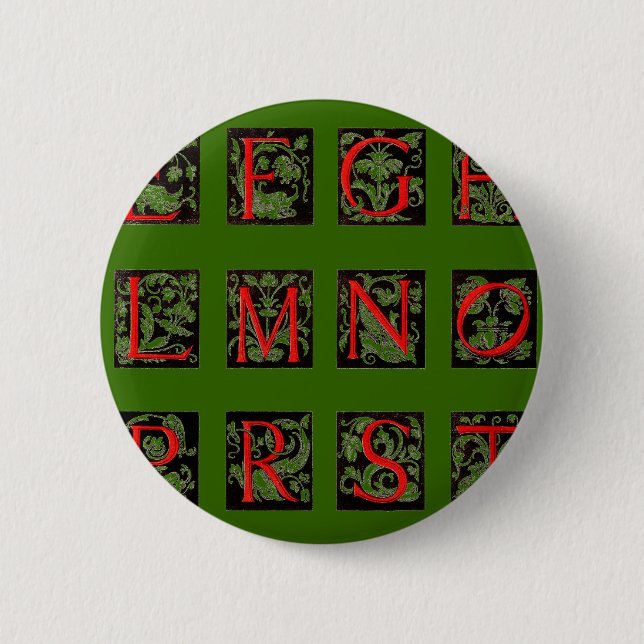 Badge Rond 5 Cm Bouton Alphabet (Devant)