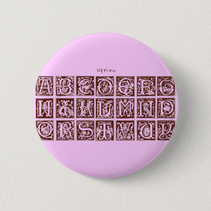 Badge Rond 5 Cm Bouton Alphabet