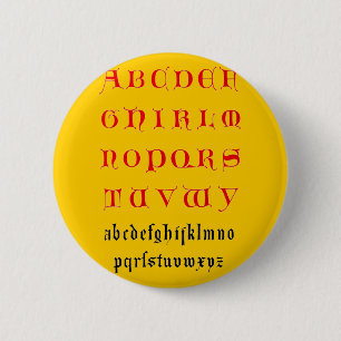 Badge Rond 5 Cm Bouton Alphabet