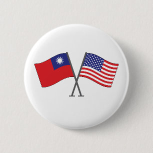 Badge Rond 5 Cm Bouton américain taiwanais