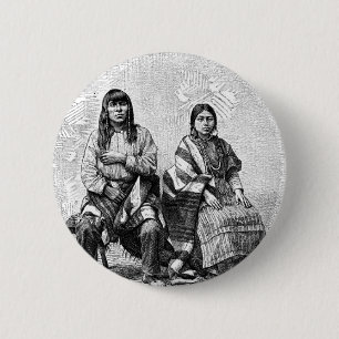 Badge Rond 5 Cm Bouton Amérindiens