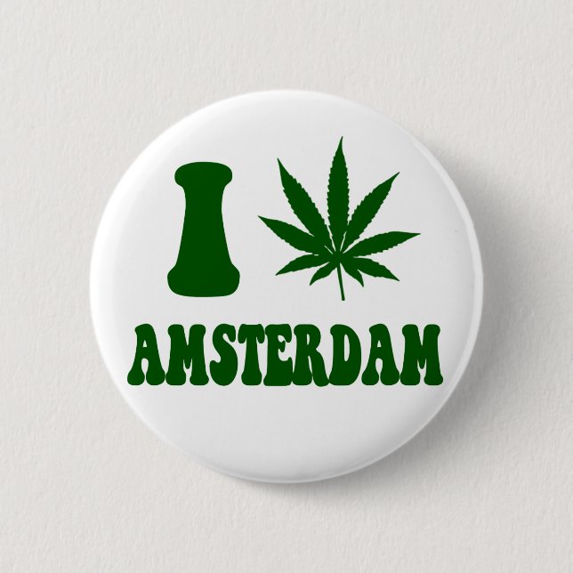 Badge Rond 5 Cm Bouton Amsterdam (Devant)