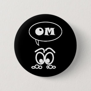 Badge Rond 5 Cm Bouton amusant de la méditation OM