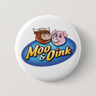 Badge Rond 5 Cm Bouton amusant Moo & Oink