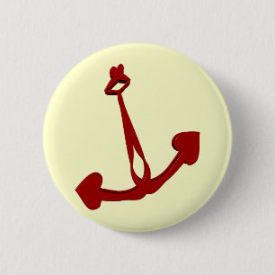 Badge Rond 5 Cm Bouton ancré de coeur