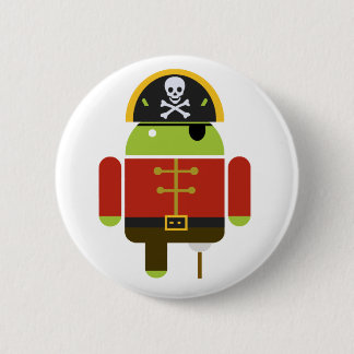 Badge Rond 5 Cm Bouton androïde de pirate