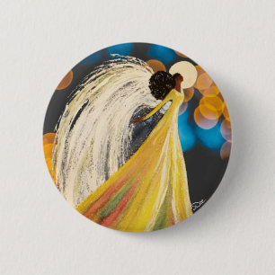 Badge Rond 5 Cm Bouton Angel clair de lune