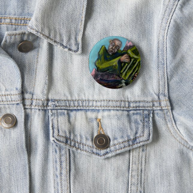 Badge Rond 5 Cm Bouton Angel de Compassion (En situation)