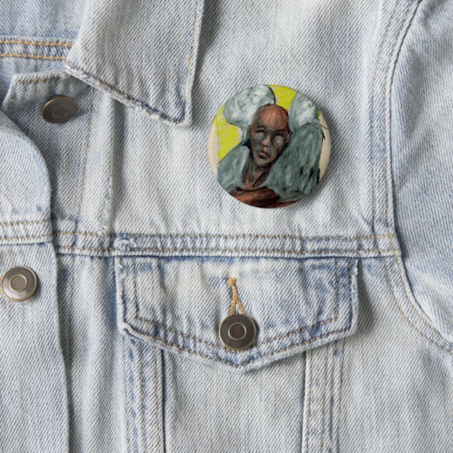 Badge Rond 5 Cm Bouton Angel de guérison (En situation)