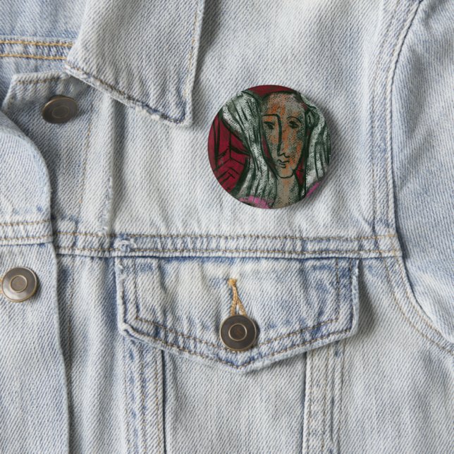 Badge Rond 5 Cm Bouton Angel de paix (En situation)