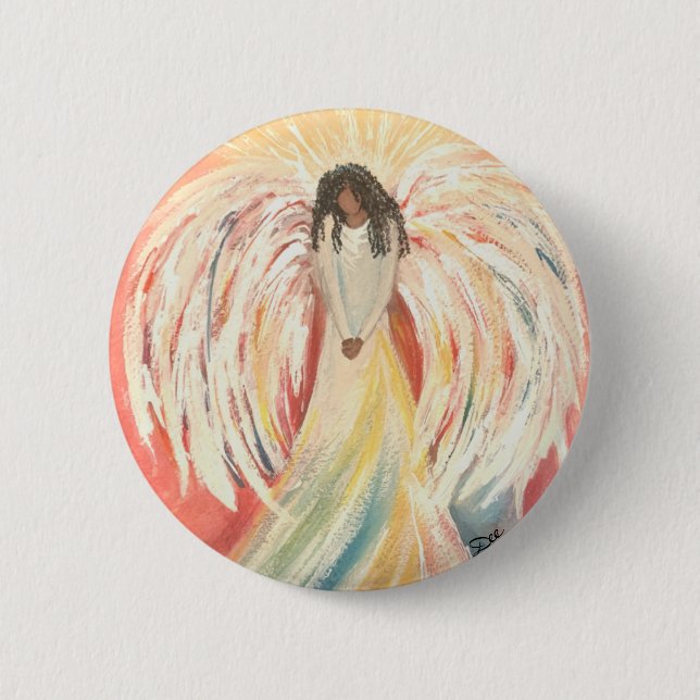 Badge Rond 5 Cm Bouton Angel de prière (Devant)