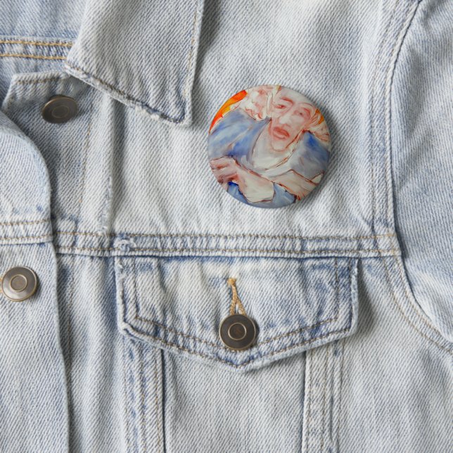 Badge Rond 5 Cm Bouton Angel de voyage (En situation)