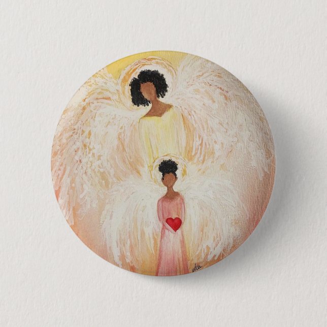 Badge Rond 5 Cm Bouton Angel Love (Devant)