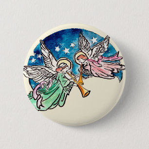 Badge Rond 5 Cm Bouton Angélique Hymns